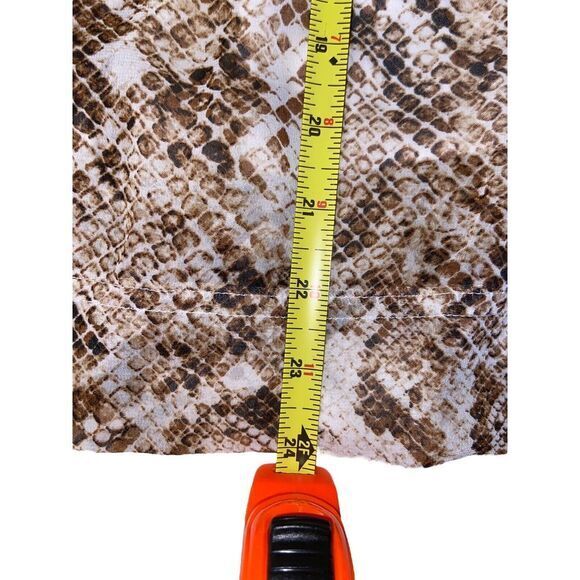 Worthington Women's Size Large Brown White Snake Animal Print Kimono‎ Top Flowy - Picture 9 of 10